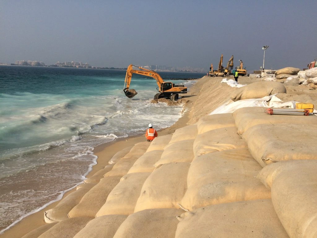 Picture of Robust Geo bags on a beach from leading geo bags manufacturers and suppliers