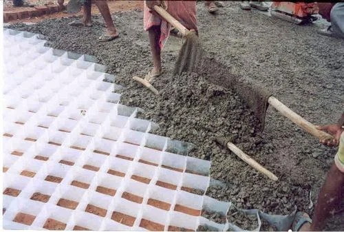 Picture showing Plastic Cell Filled Concrete Manufactures