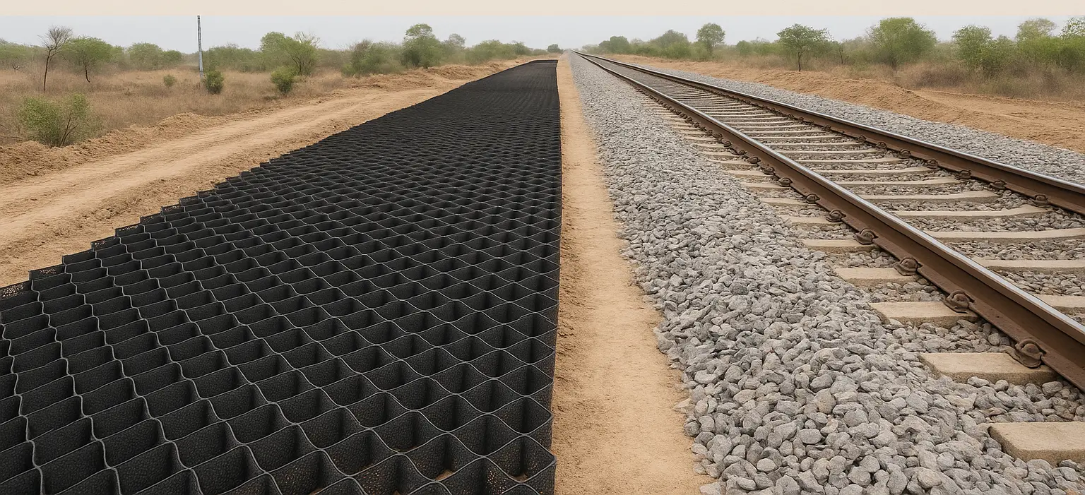 Strengthening Railway Infrastructure with Geocell Technology: Ocean Non Wovens’ Role in the NWR Doubling Project, KTWS–NNL