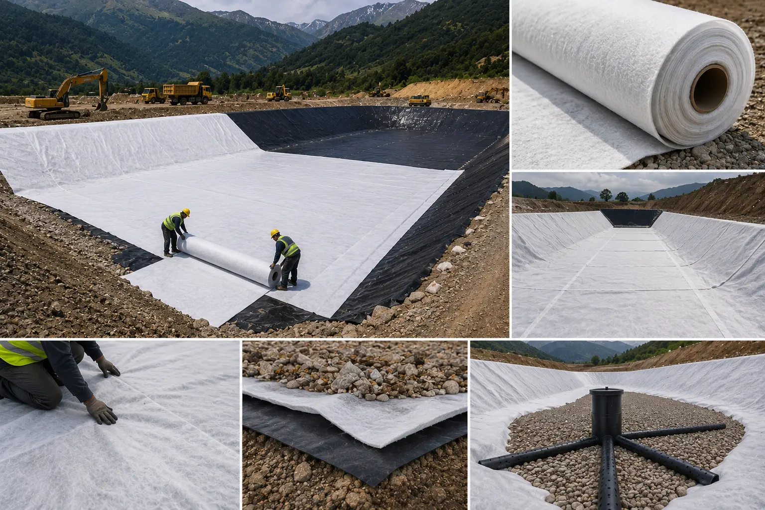 Protective Cushioning and Filtration with Ocean Non Woven Geotextile 285 GSM in Srinagar Landfill Project