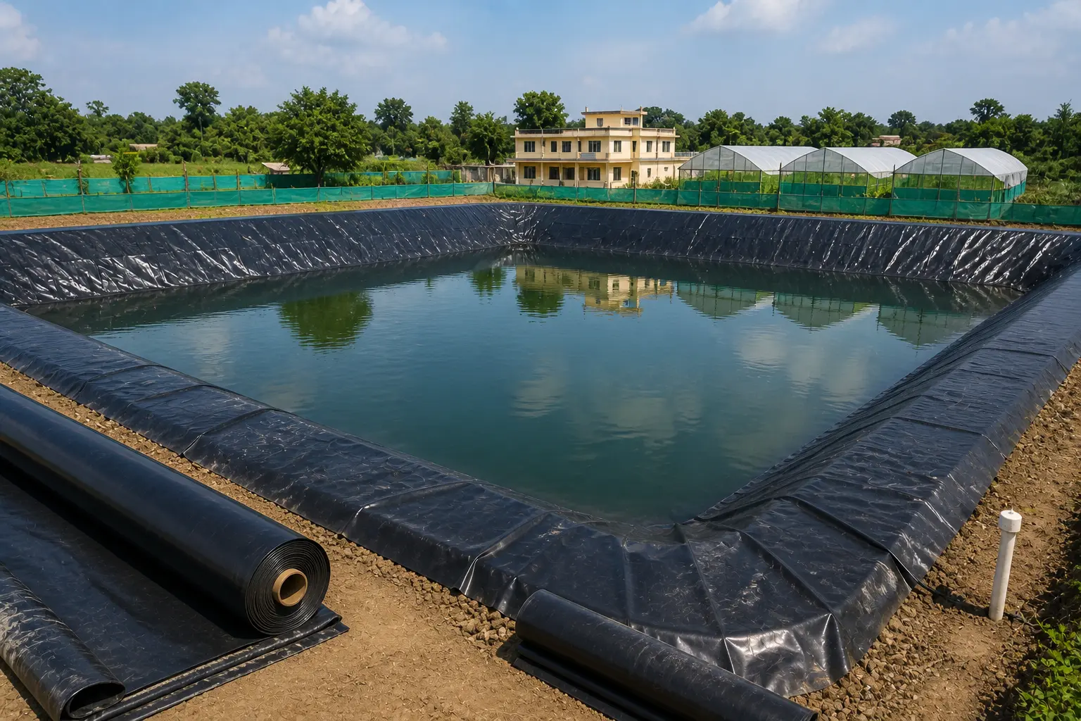Sustainable Aquaculture Infrastructure with Ocean HDPE Liner 500 Micron at ICAR-National Research Centre for Makhana (NRCM), Darbhanga, Bihar